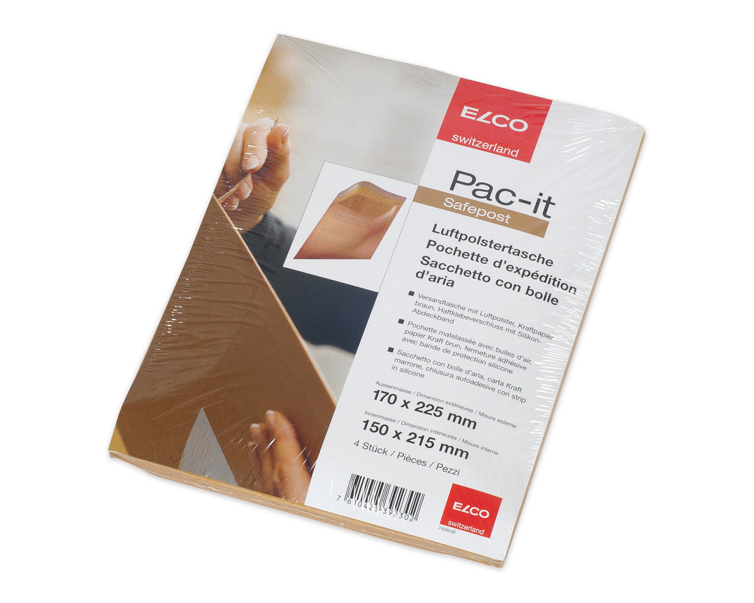 Elco Luftpolstertasche – 170 × 225 mm, selbstklebend, braun – 4 Stk.