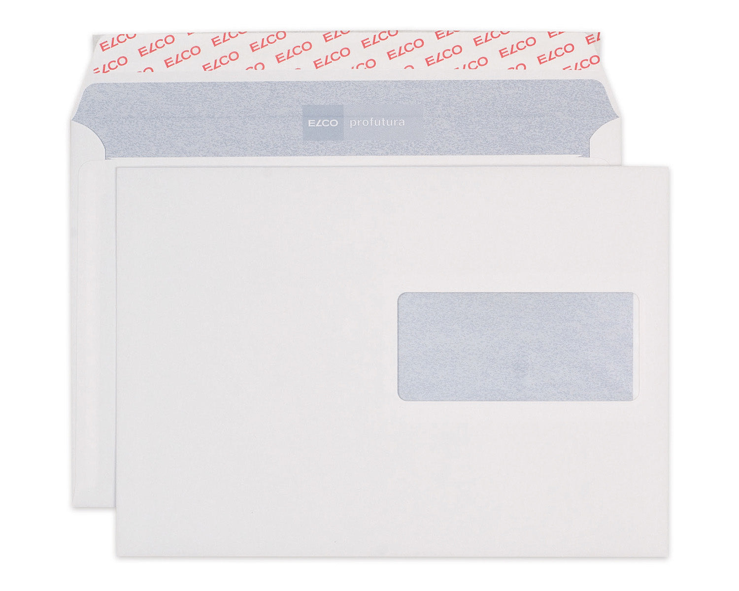 Elco Couvert C5, Fenster rechts, Haftklebung, naturweiss, 100 g/m², mit Innendruck – 500 Stk.