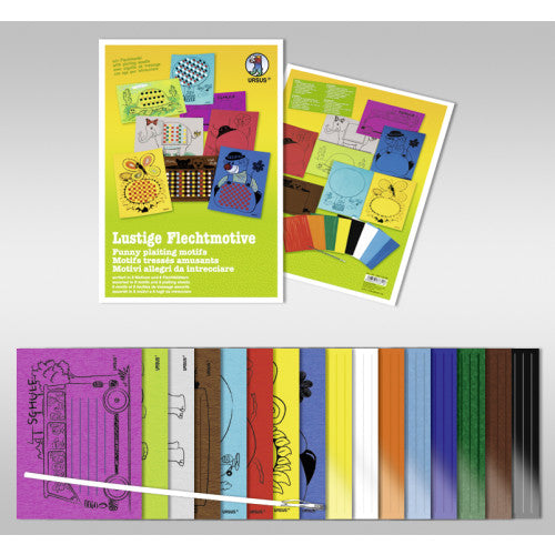 URSUS Bastelmappe Flechtbogen – 14 × 20 cm – 8-teilig – ab 3 Jahren – Kunstpapier