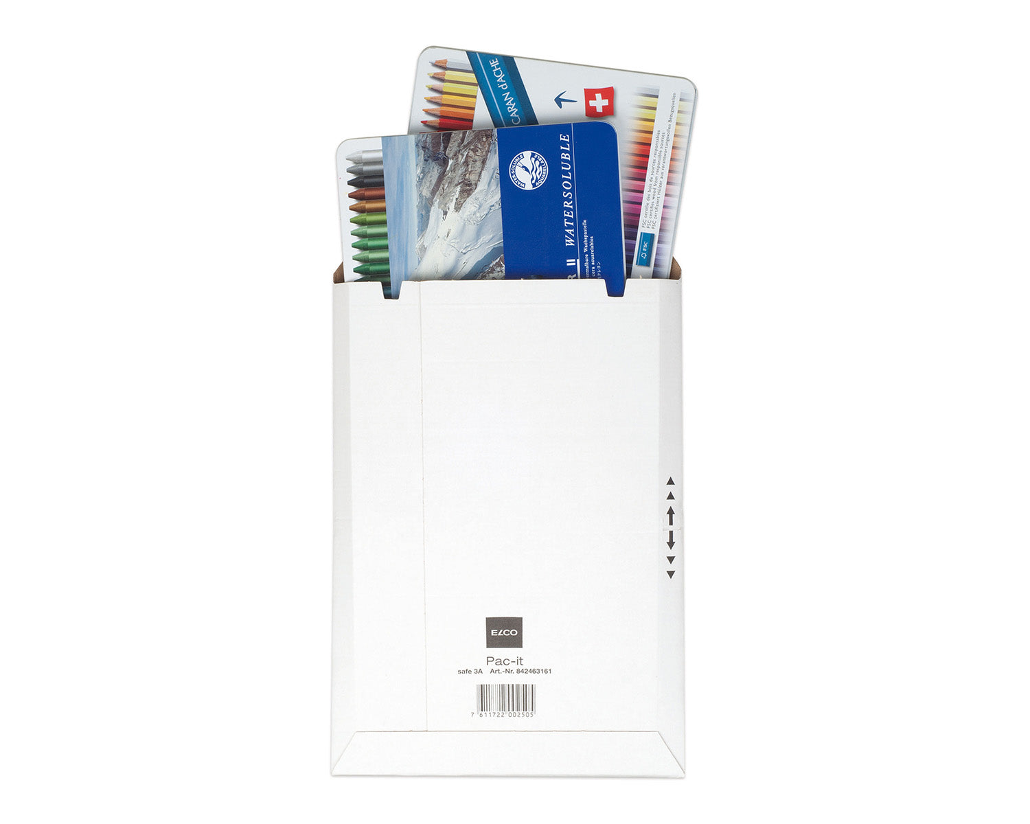 Elco Karton-Versandtasche – 240 × 340 mm, Karton, weiss, selbstklebend, Aufreissperforation