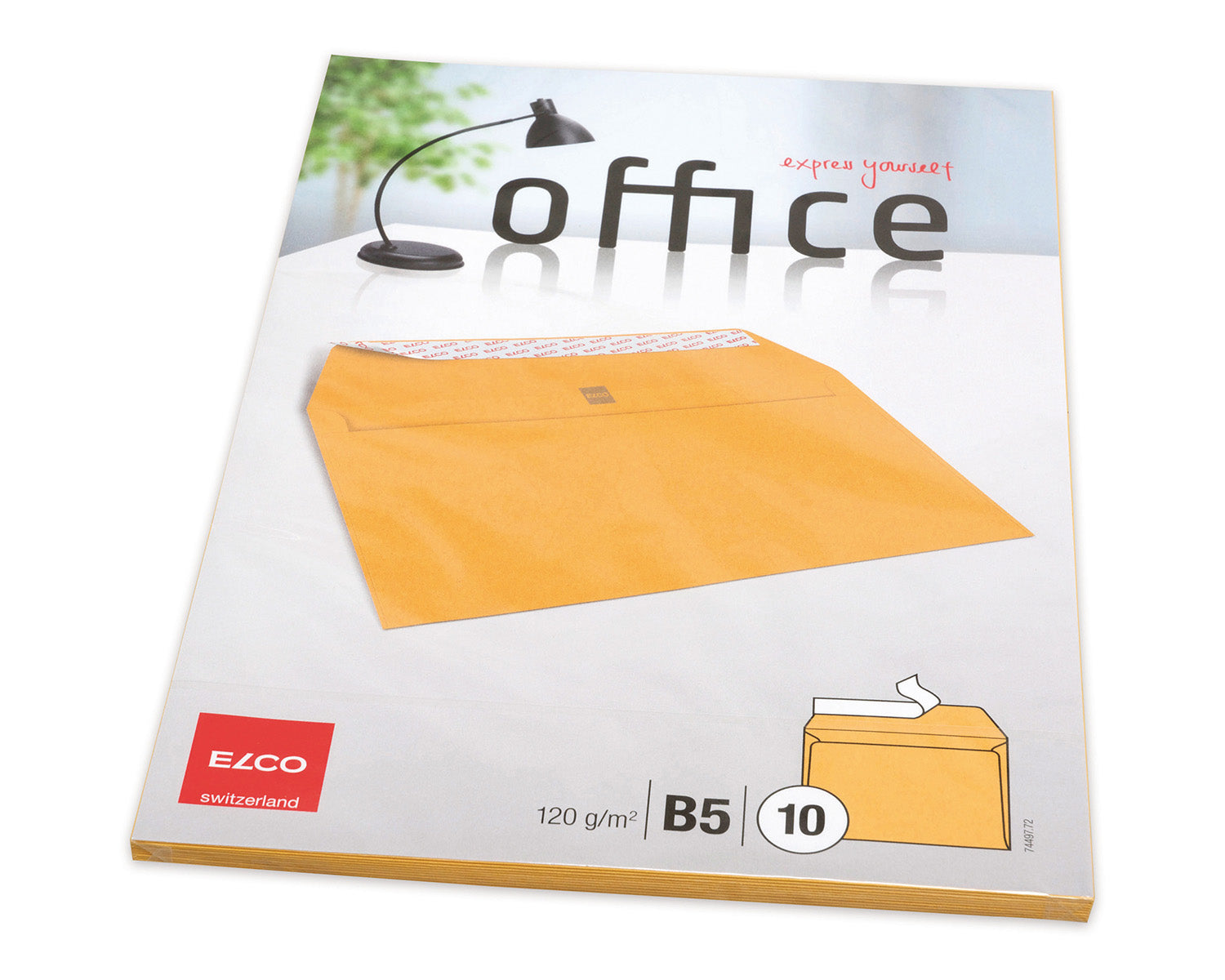 Elco Couvert B5, ohne Fenster, selbstklebend, gelb, 120 g/m² – 10 Stk.