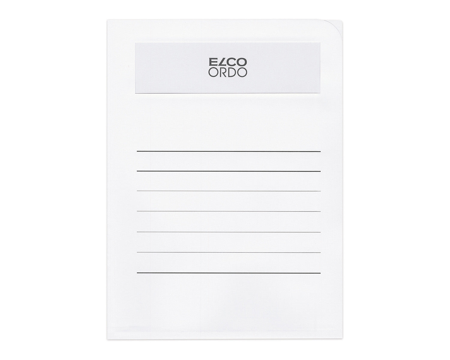 Elco Ordo Volumino Sichtmappe A4 – weiss, Papier, Sichtfenster, Beschriftungsvordruck, 50er-Pack