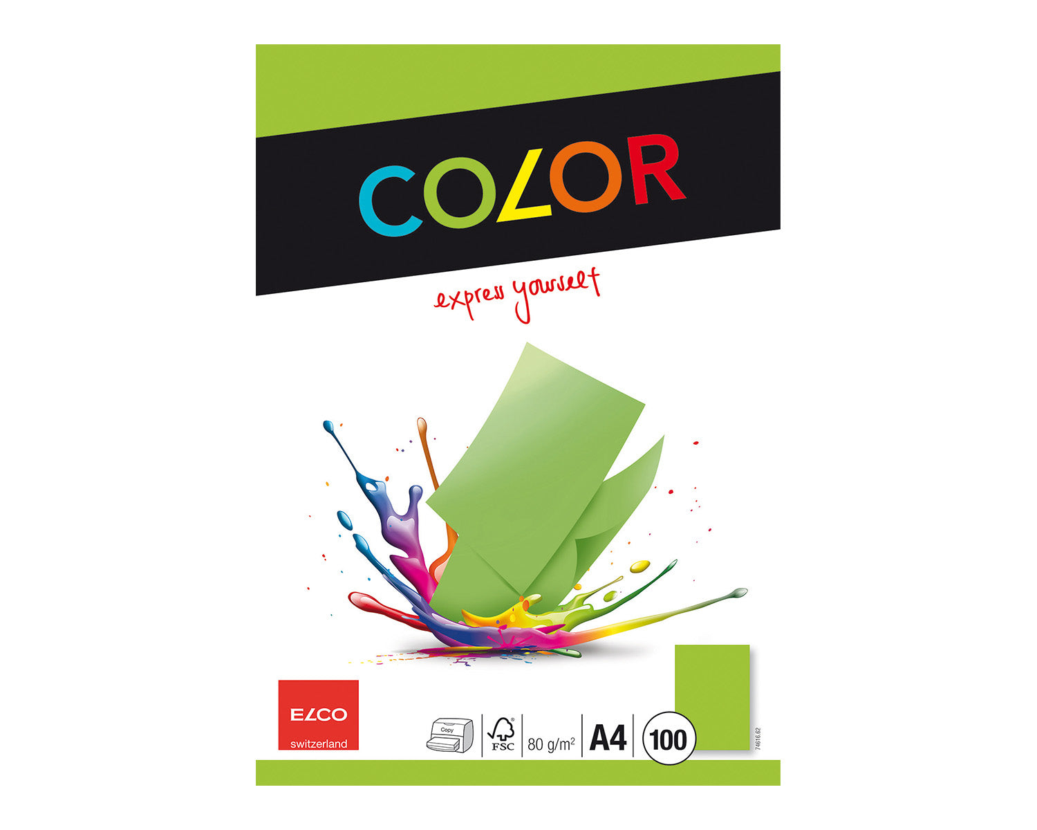 Elco Kopierpapier – A4, 80 g/m², intensivgrün – für Inkjet/Laser/Kopierer – FSC – 100 Blatt
