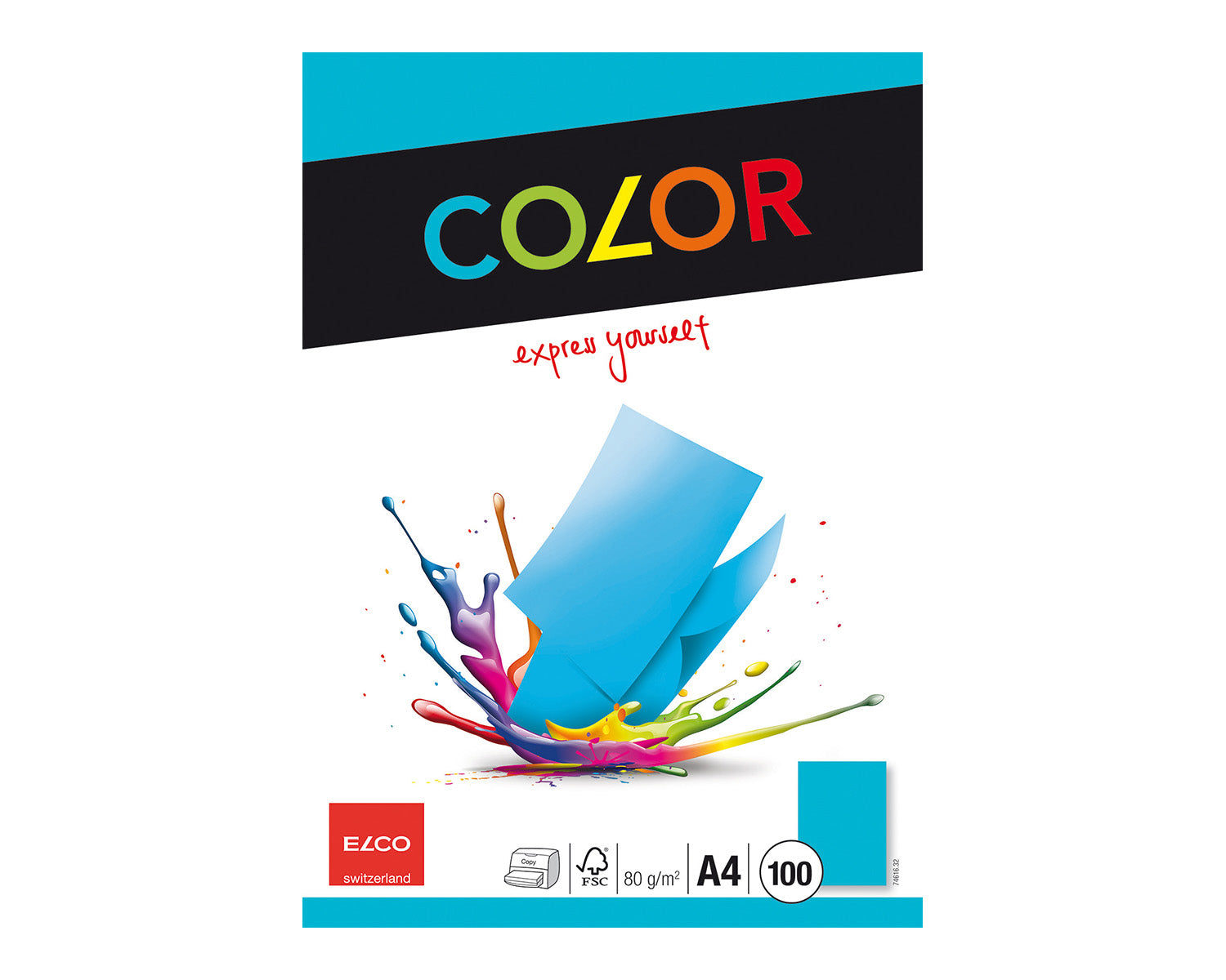 Elco Kopierpapier – A4, 80 g/m², intensivblau – für Inkjet/Laser/Kopierer – FSC – 100 Blatt