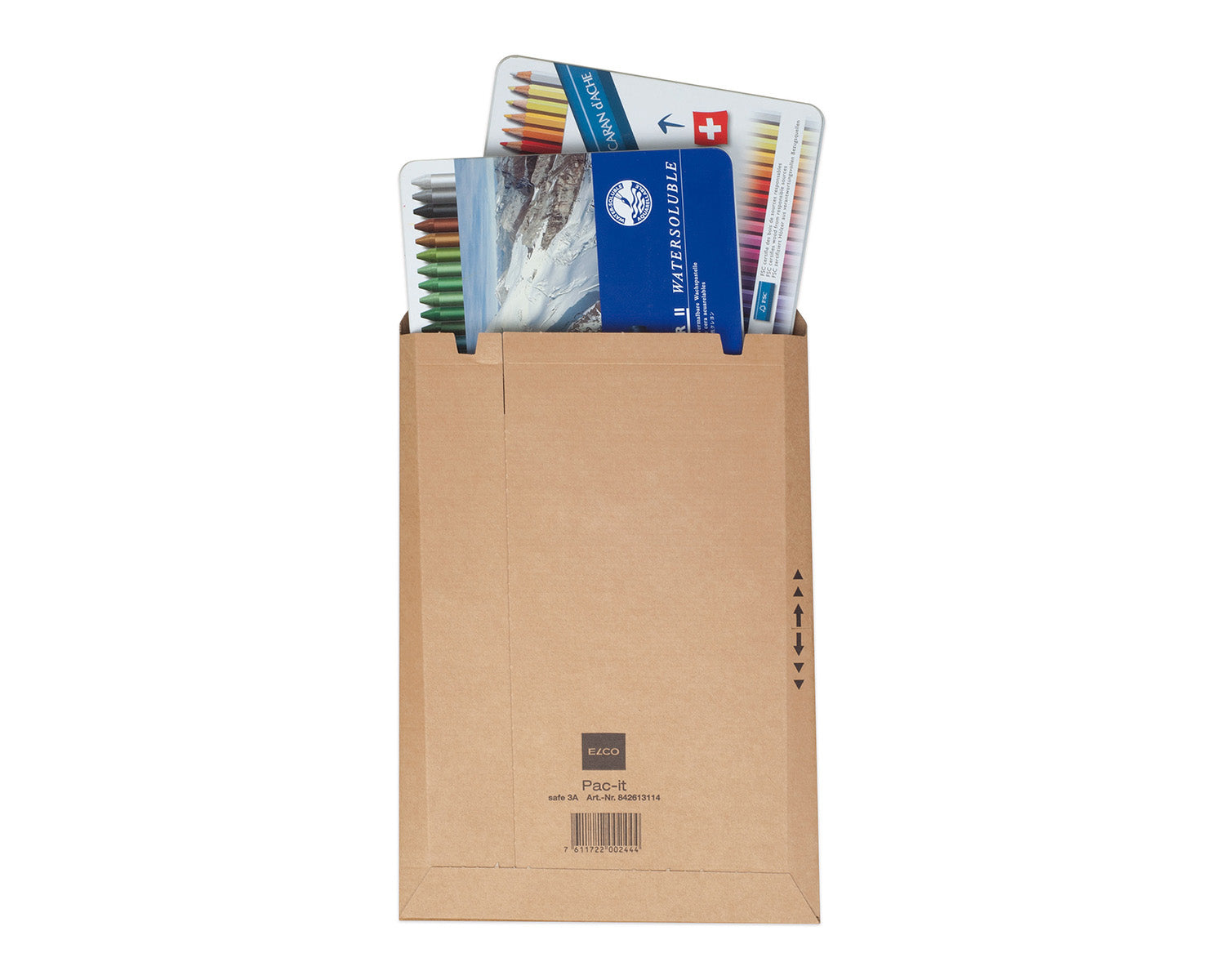 Elco Karton-Versandtasche – 240 × 340 mm, Wellkarton, Braun, Selbstklebend, Aufreissperforation