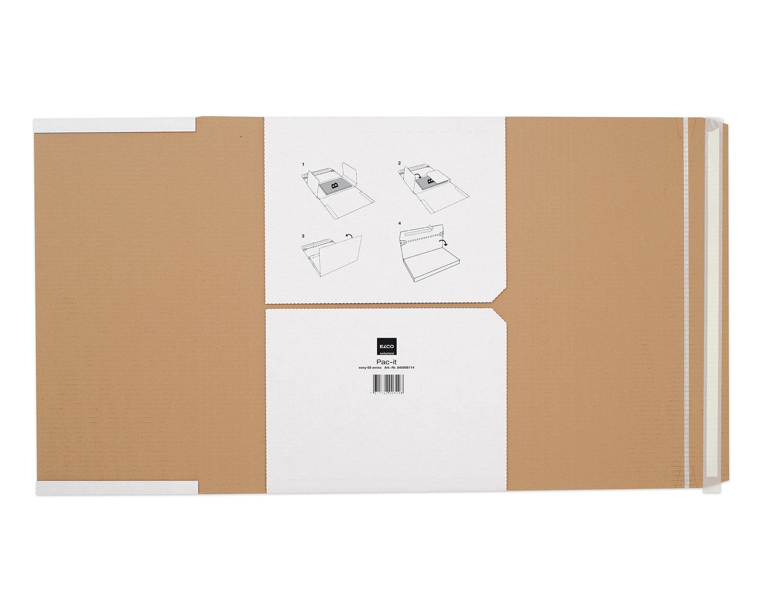 Elco pac-it EASY Versandverpackung, weiss, mit Beschriftungsfeldern – 358 × 229 × 100 mm – 2 Stk.
