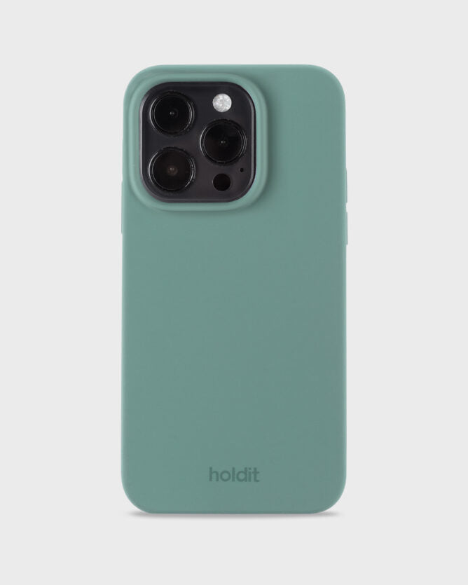 HoldIt Backcover – für Apple iPhone 14 Pro, Silikon, Moosgrün
