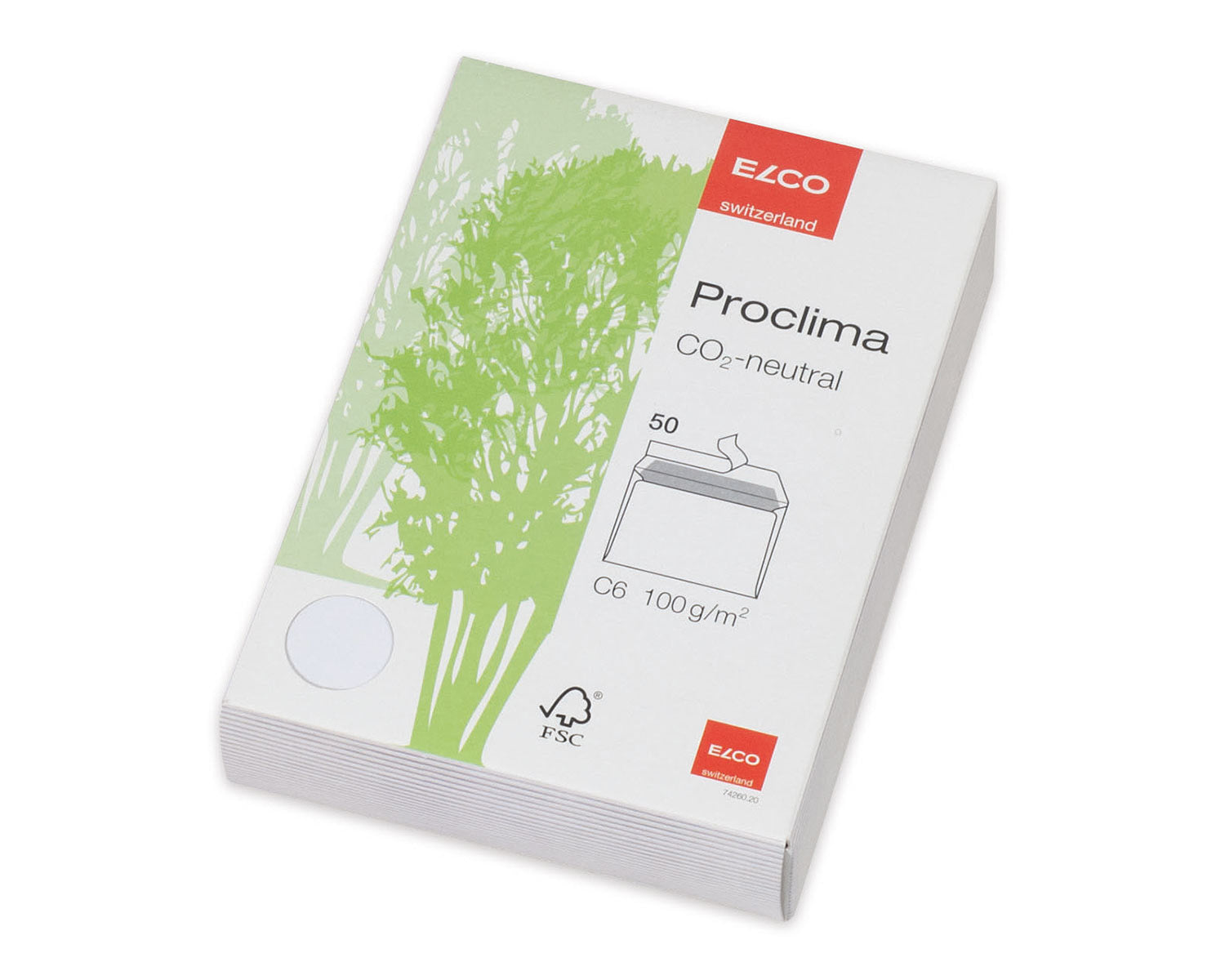 Elco Couvert C6 (162 × 114 mm), Haftklebend (Optifix), Weiss, 100 g/m², Papier, Gerade Klappe – 50 Stk.