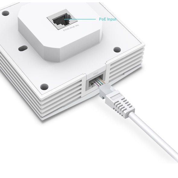 TP-Link EAP650-Wall – Access Point – Wi-Fi 6 (2,4/5 GHz), 3,0 Gbit/s, 2×GbE, PoE+, Wandmontage