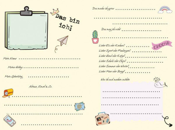 Pagna Freundebuch – 150 × 220 mm – 60 Seiten – Deutsch, Gebunden, Igel