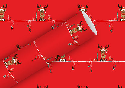 Braun + Company Geschenkpapier – Little Rudy, Weihnachten – 80 g/m2, Papier – 700 × 2000 mm