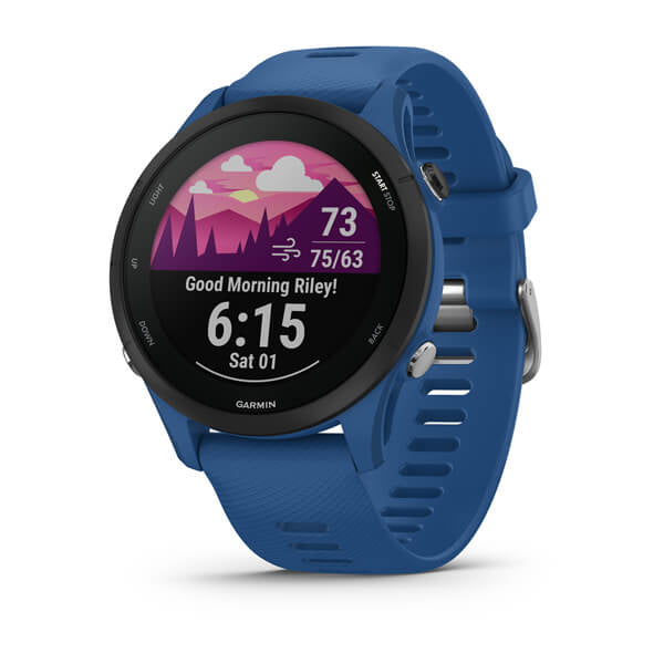 Garmin Forerunner 255 Basic – Smartwatch – 46 mm, 1,1", GPS, MIP, Gorilla Glass 3, 5 ATM, Tidal Blue