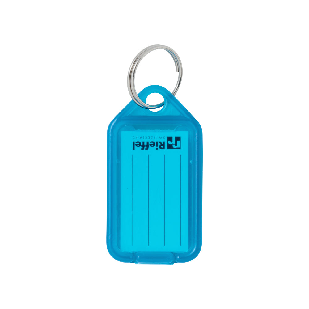 Rieffel Schlüsselschild KeyTag – Kunststoff, Blau, Innenformat 38 × 22 mm, 100er-Pack