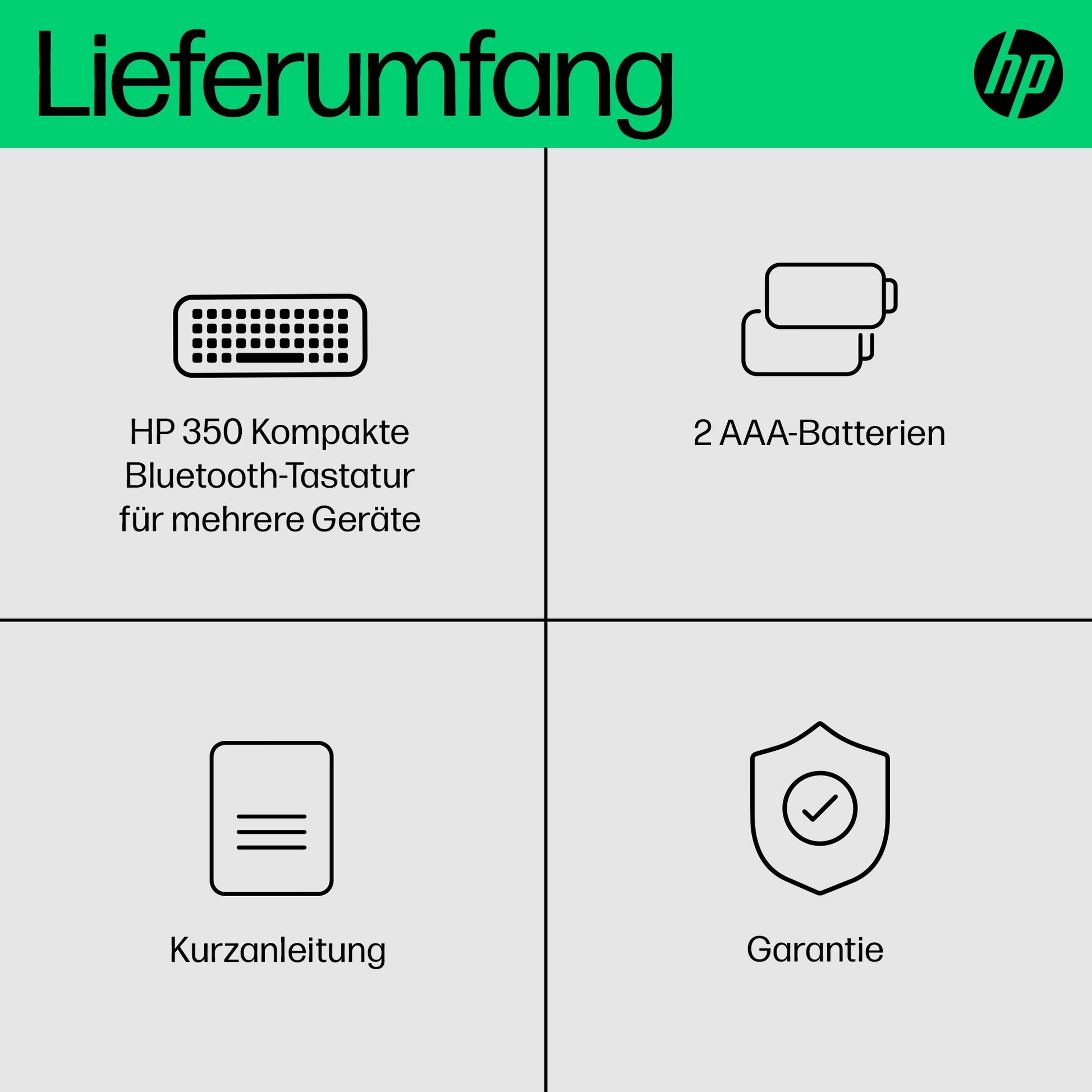 HP 350 – Tastatur, Multi-Device, Weiss
