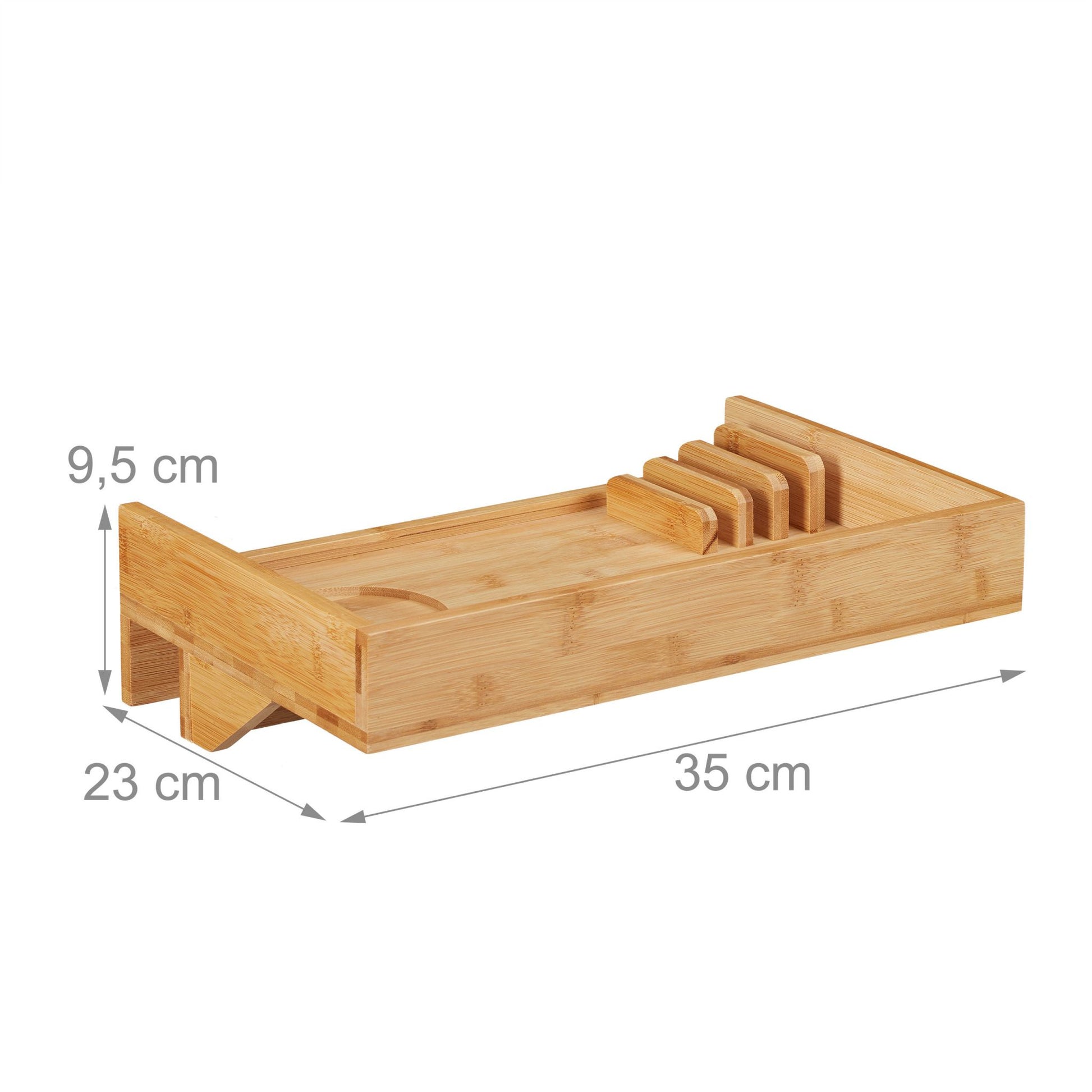 Relaxdays Aufbewahrungsbox – Bambus – Natur – 350 × 95 × 230 mm