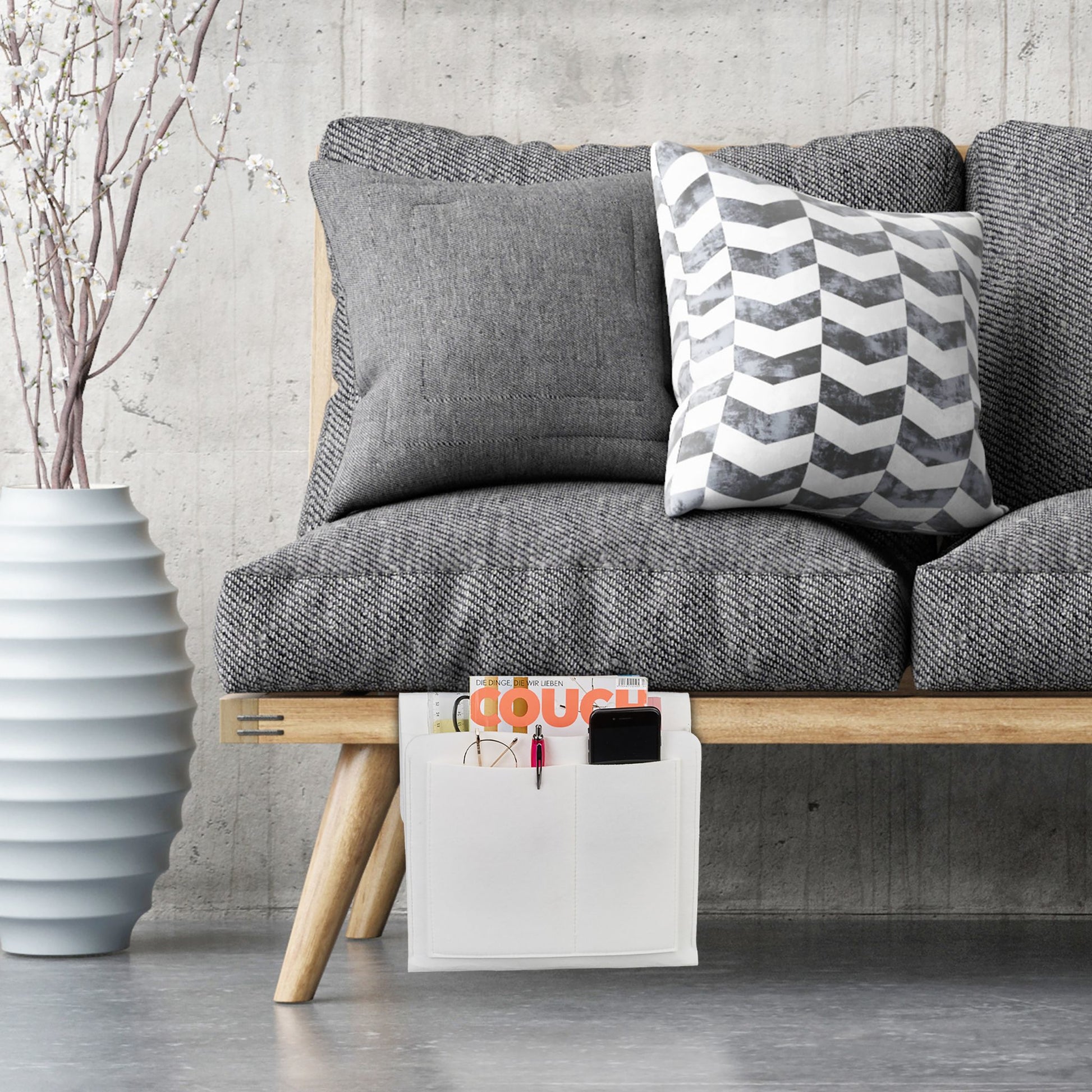 Relaxdays Aufbewahrungsbox – Filz – Weiss – 5 Fächer – 280 × 260 × 50 mm