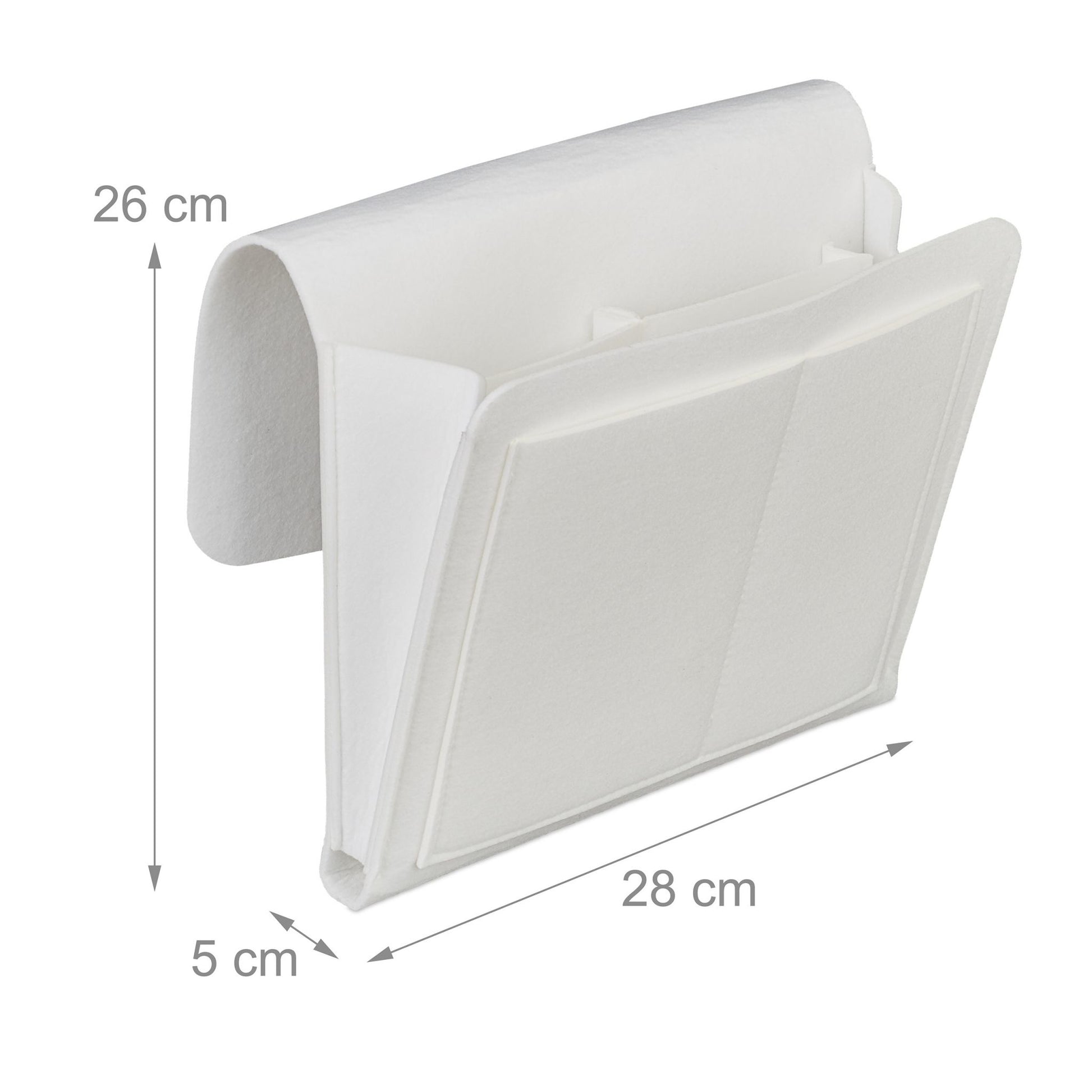 Relaxdays Aufbewahrungsbox – Filz – Weiss – 5 Fächer – 280 × 260 × 50 mm