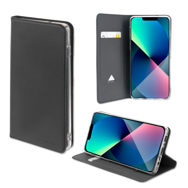 4smarts Urban Lite – Wallethülle – für Apple iPhone 14 Pro Max, mit Ständer, 1 Kartenfach, PU+TPU, schwarz