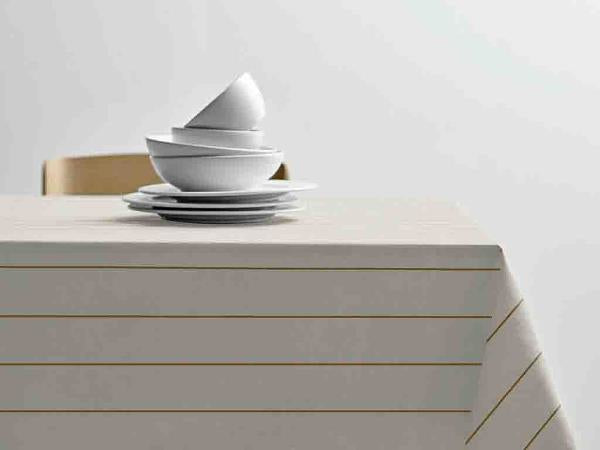 Södahl Tischdecke – 140×320 cm, Baumwolle, Gold, Line, OEKO-TEX
