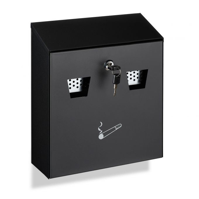 Relaxdays Wandaschenbecher – 3 l – Eisen, rechteckig – schwarz/silber