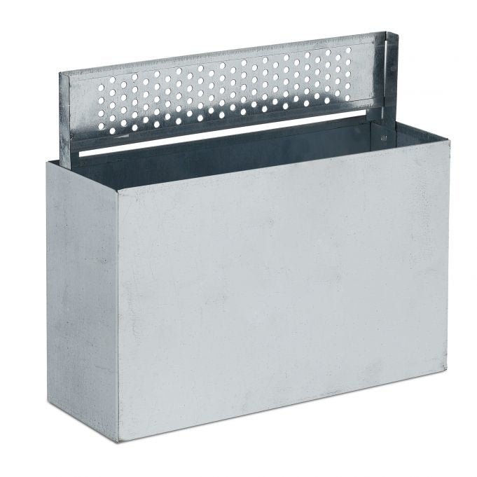 Relaxdays Wandaschenbecher – 3 l – Eisen, rechteckig – schwarz/silber