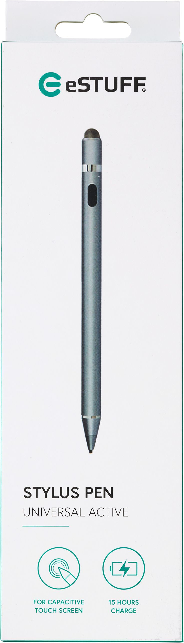 eSTUFF Eingabestift für kapazitive Touchscreens – Bluetooth, LiPo 140 mAh – Grau