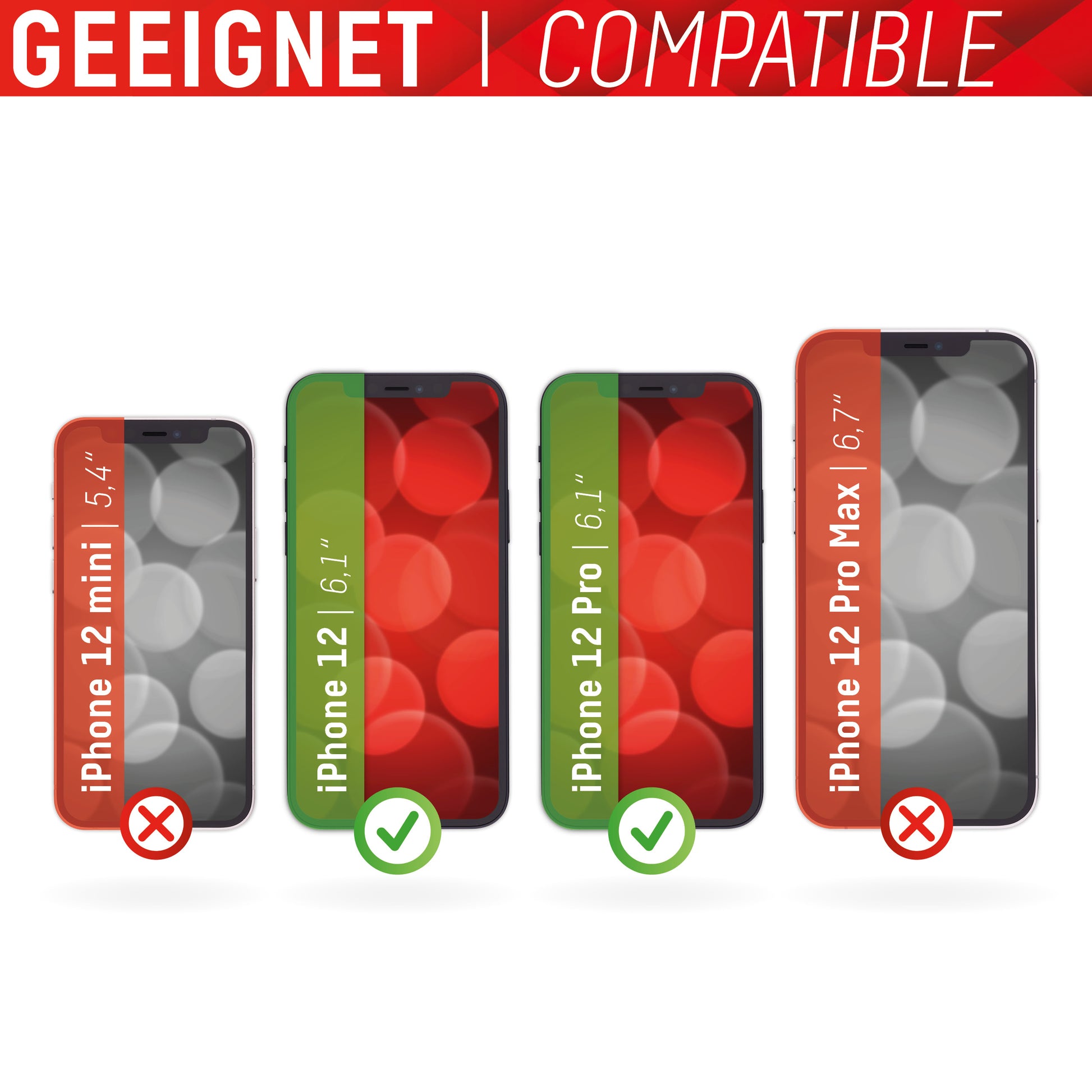 Displex Displayschutz (Panzerglas), 9H – für iPhone 12/12 Pro