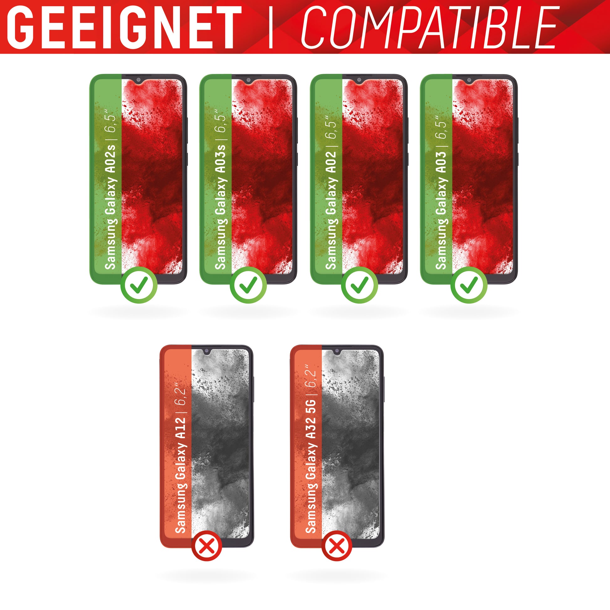 Displex Displayschutz (Panzerglas), 9H – für Galaxy A02/A02s/A03 und andere