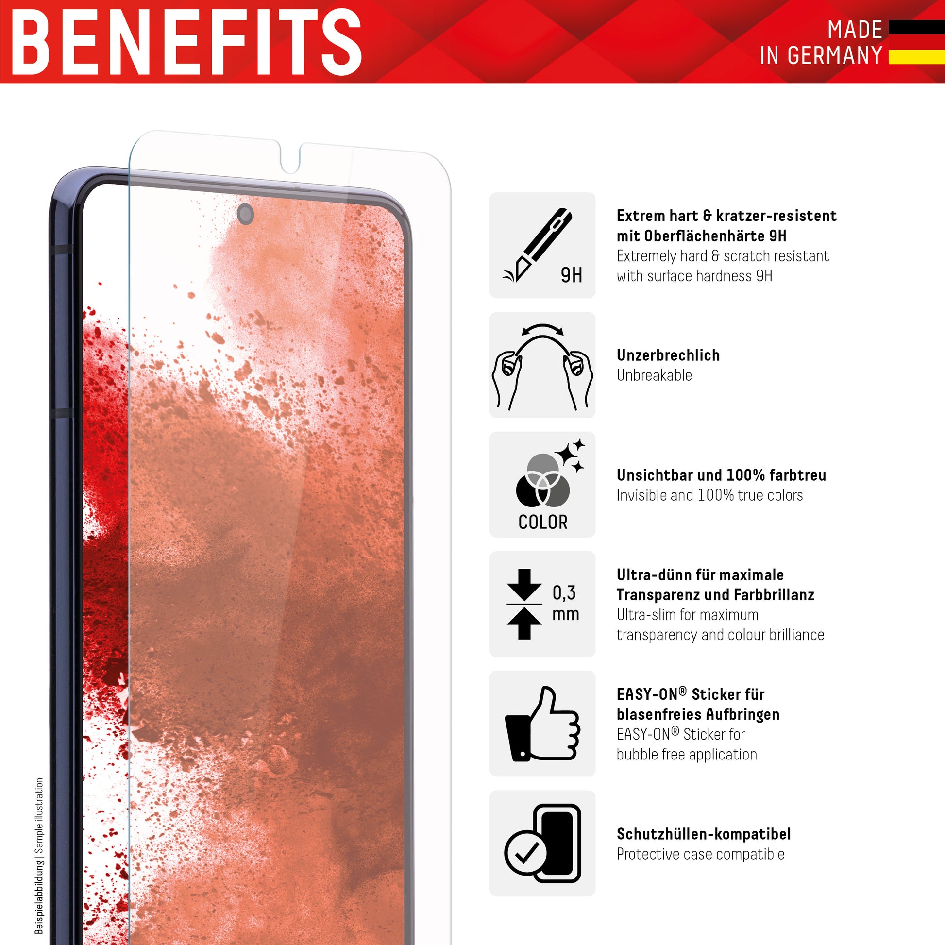 Displex Displayschutz (Panzerglas), 9H – für Galaxy S21+
