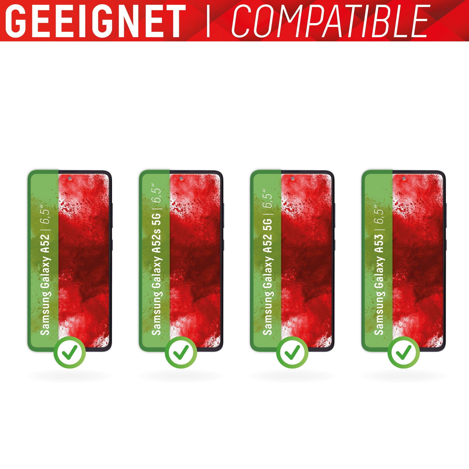 Displex Displayschutz (Panzerglas), 9H – für Galaxy A52/A52s/A53