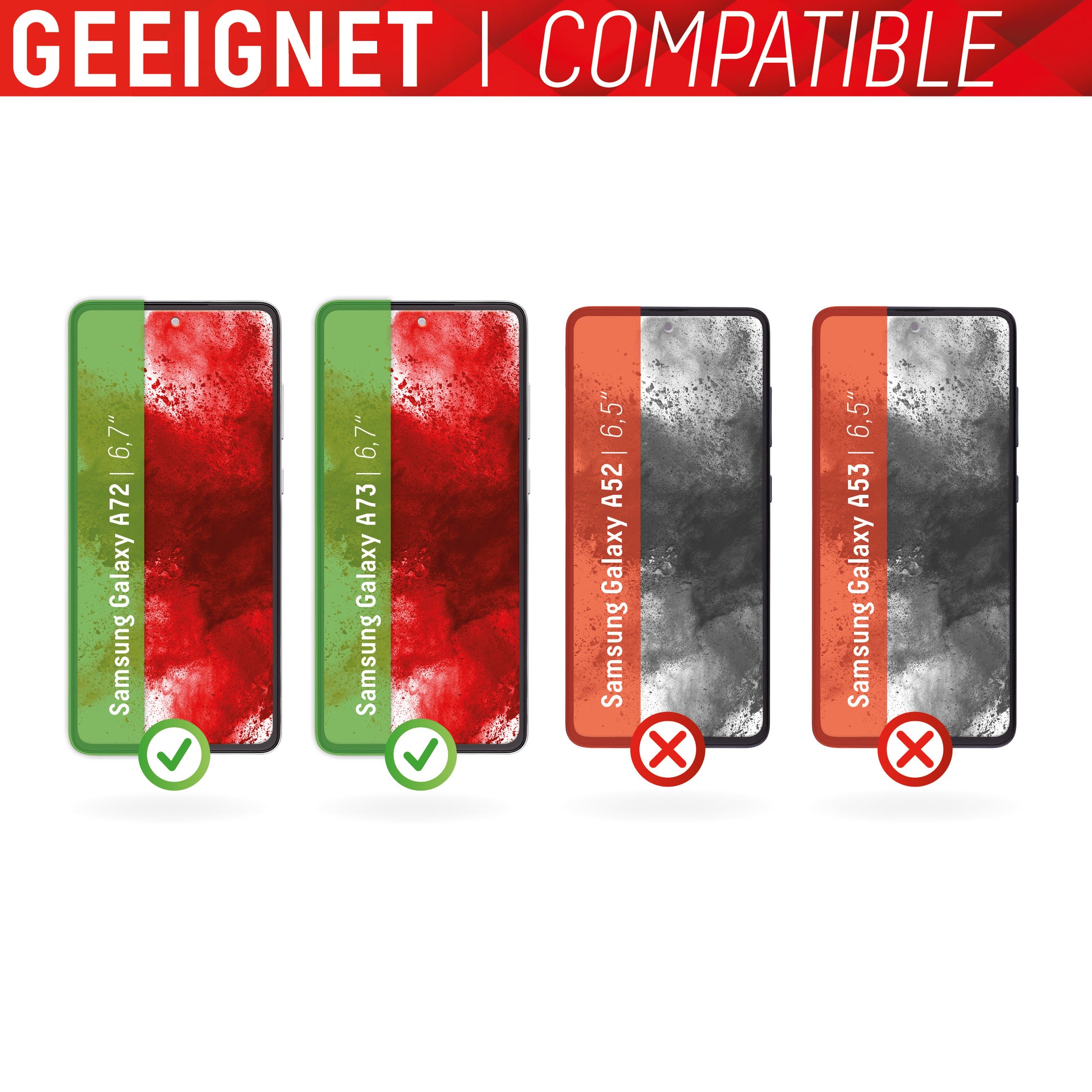 Displex Displayschutz (Panzerglas), 9H – für Galaxy A72/A73