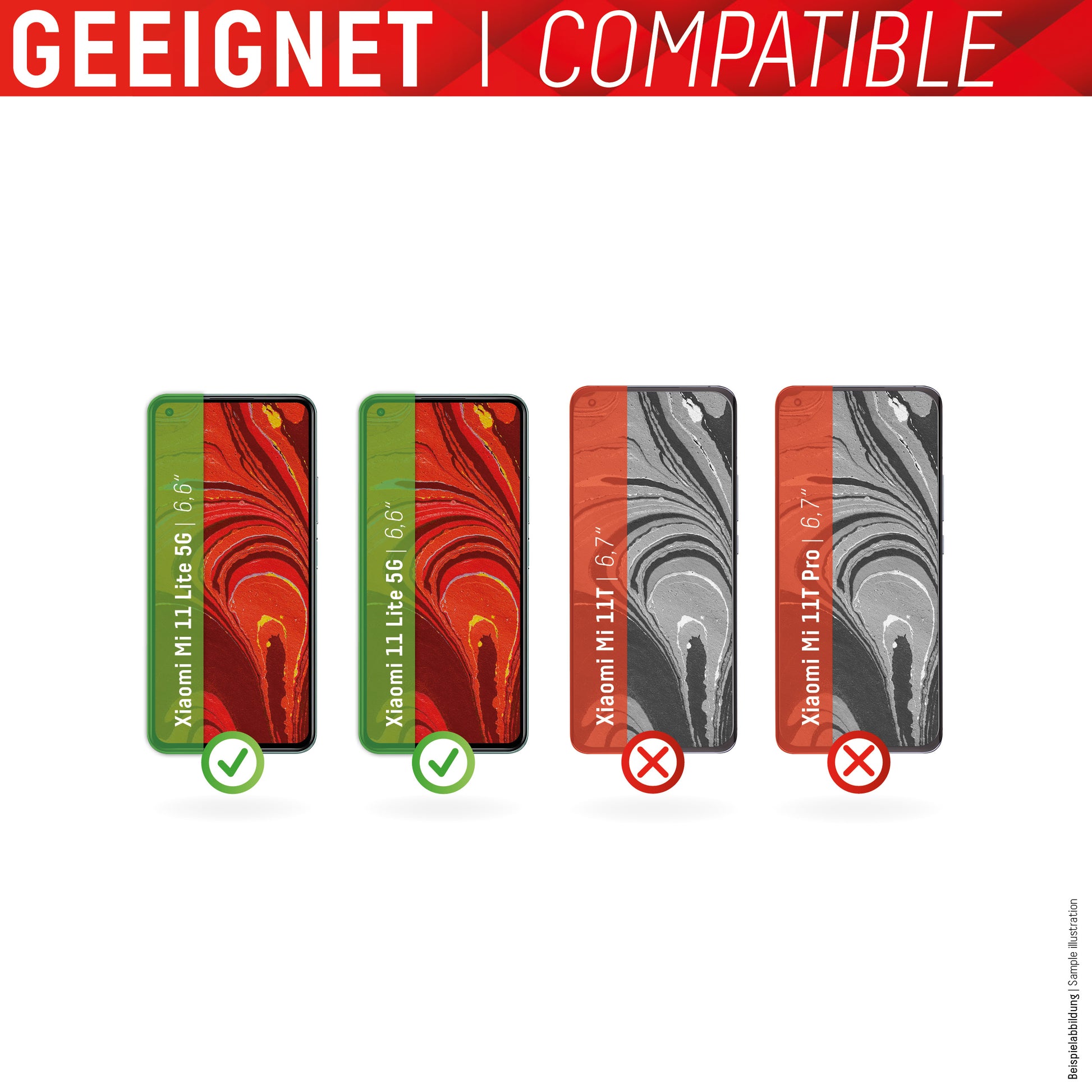 Displex Displayschutz (Panzerglas), 9H – für Xiaomi 11 Lite 5G