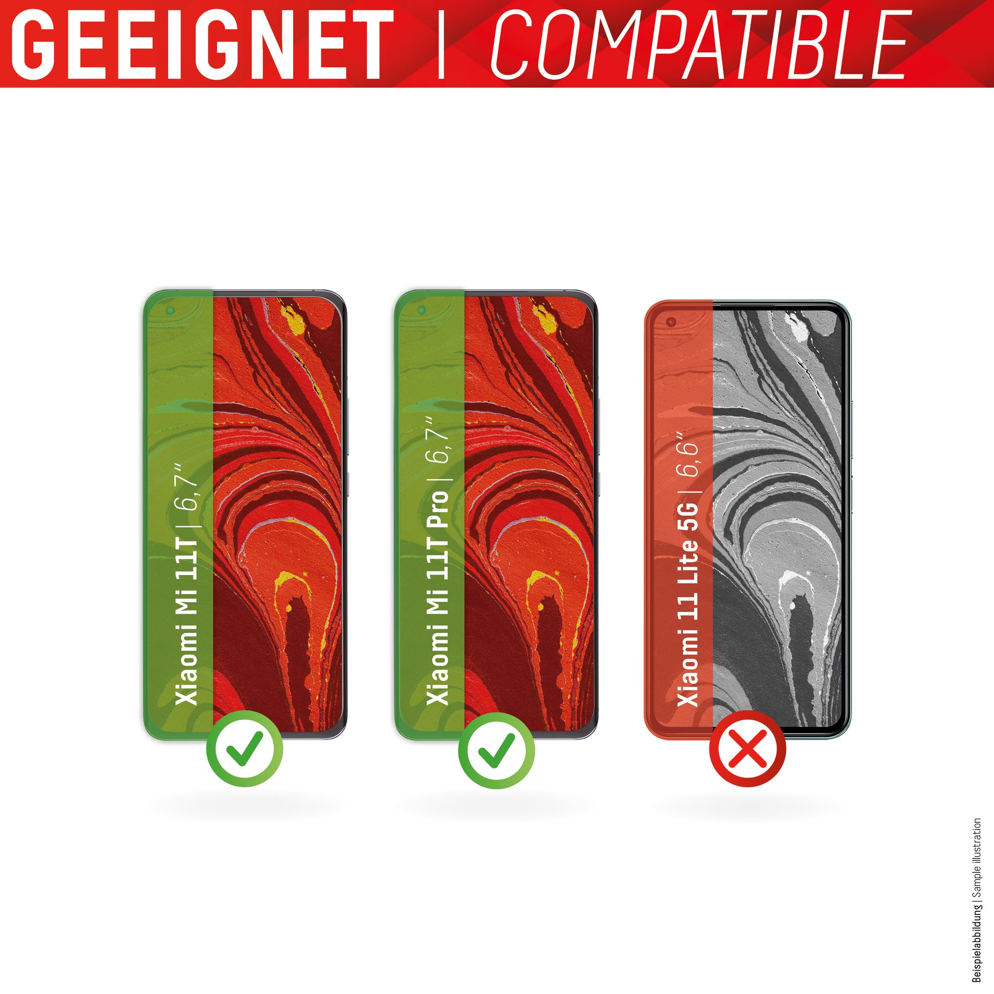 Displex Displayschutz (Panzerglas), 9H – für Xiaomi 11T/11T Pro