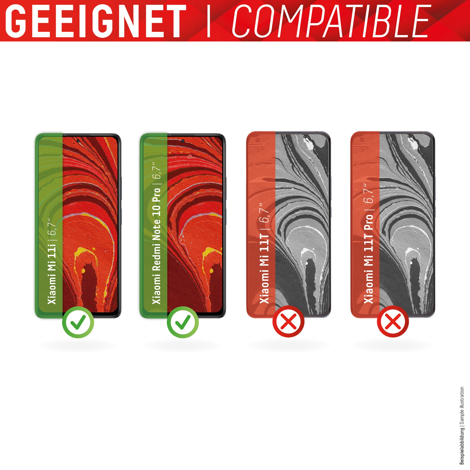 Displex Displayschutz (Panzerglas), 9H – für Mi 11i/Redmi Note 10 Pro