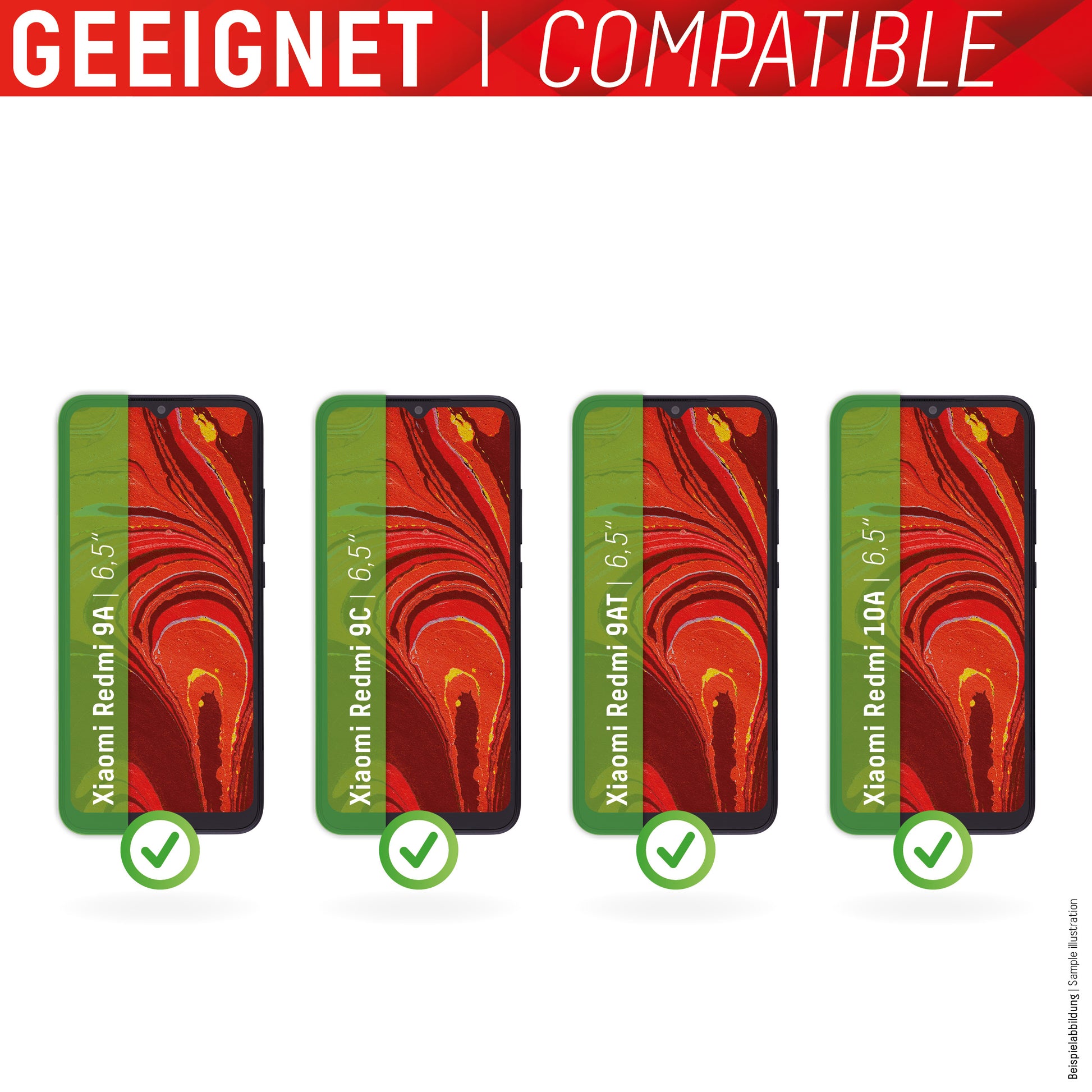 Displex Displayschutz (Panzerglas), 9H – für Redmi 9A/9C/9AT und andere