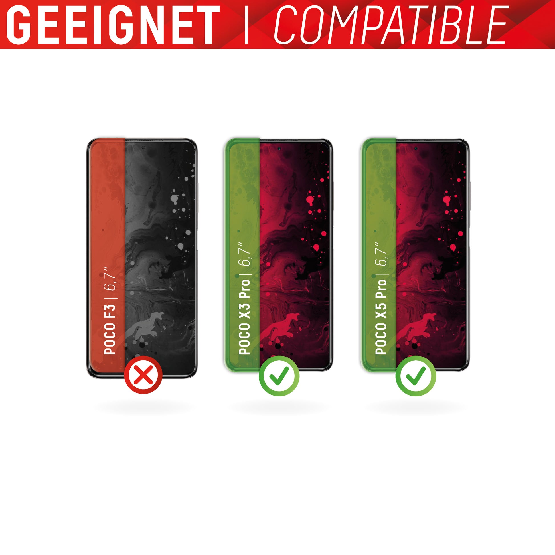Displex Displayschutz (Panzerglas), 9H – für POCO X3 Pro/X5 Pro