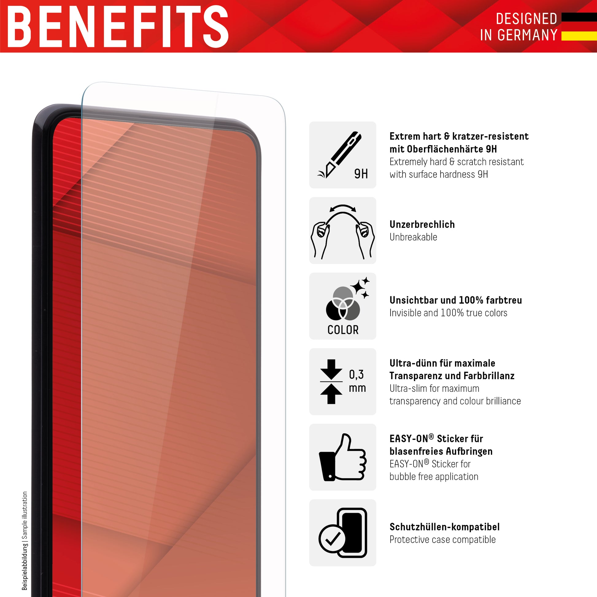 Displex Displayschutz (Panzerglas), 9H – für Oppo A54/A74 5G