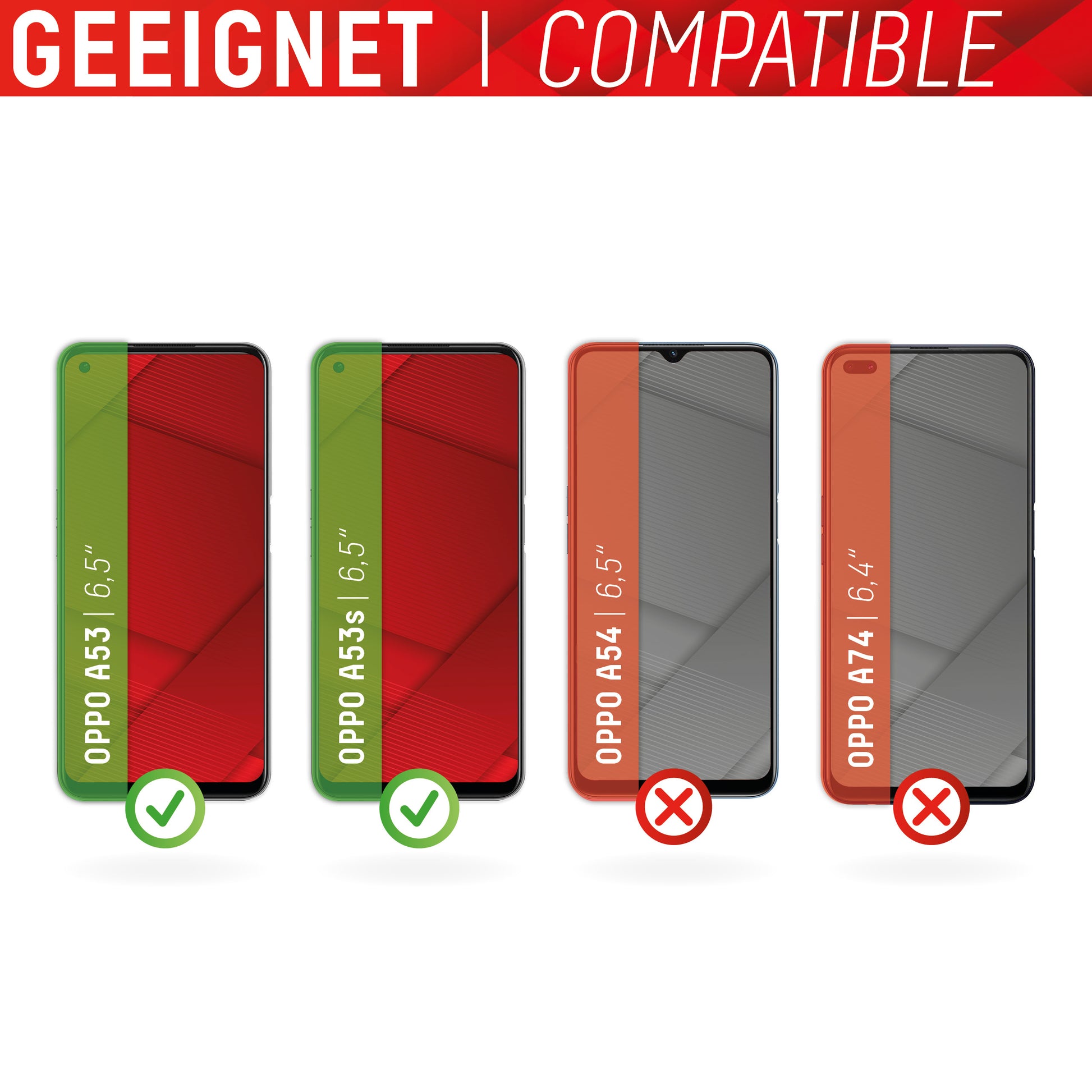 Displex Displayschutz (Panzerglas), 9H – für Oppo A53/A53s