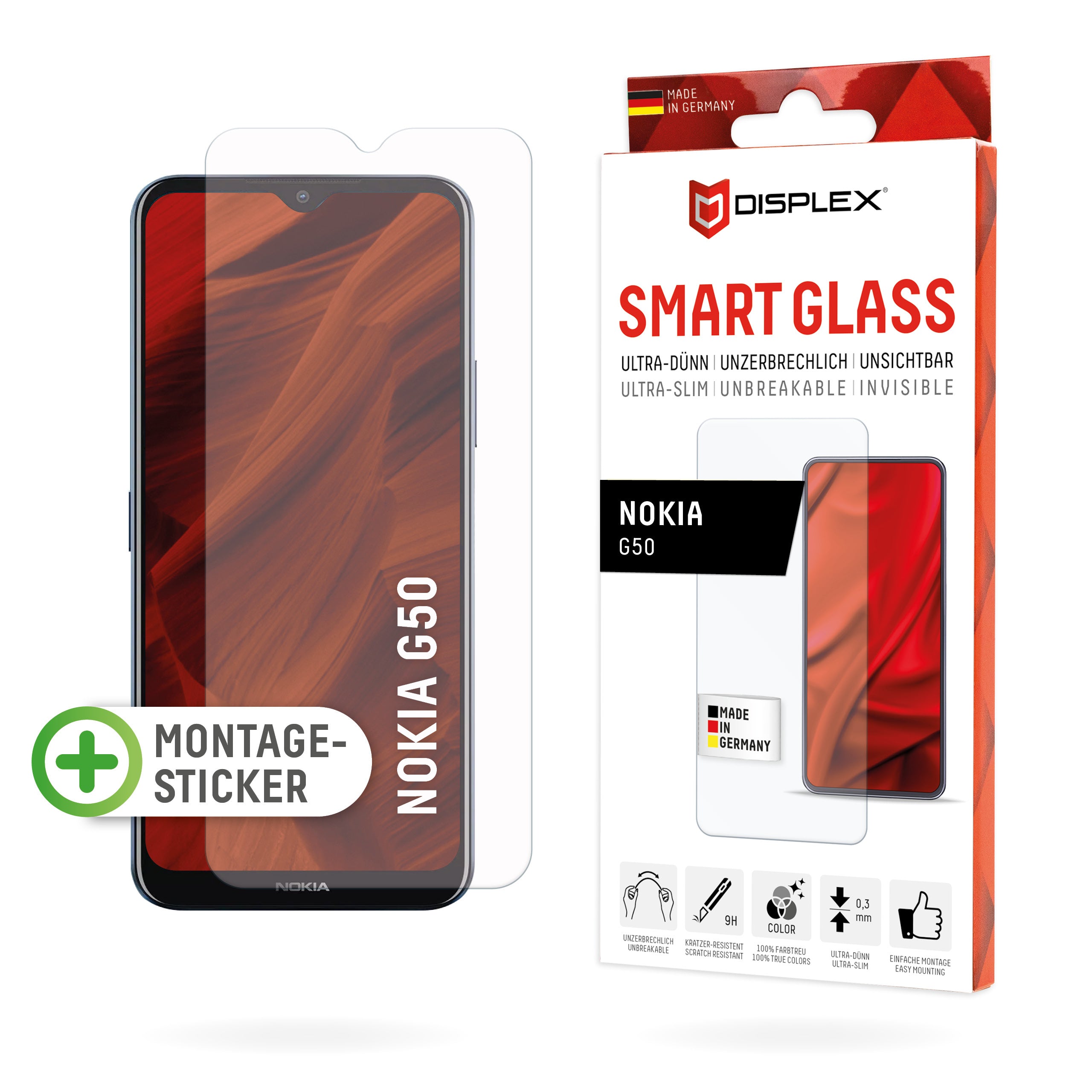 Displex Displayschutz (Panzerglas), 9H – für Nokia G50