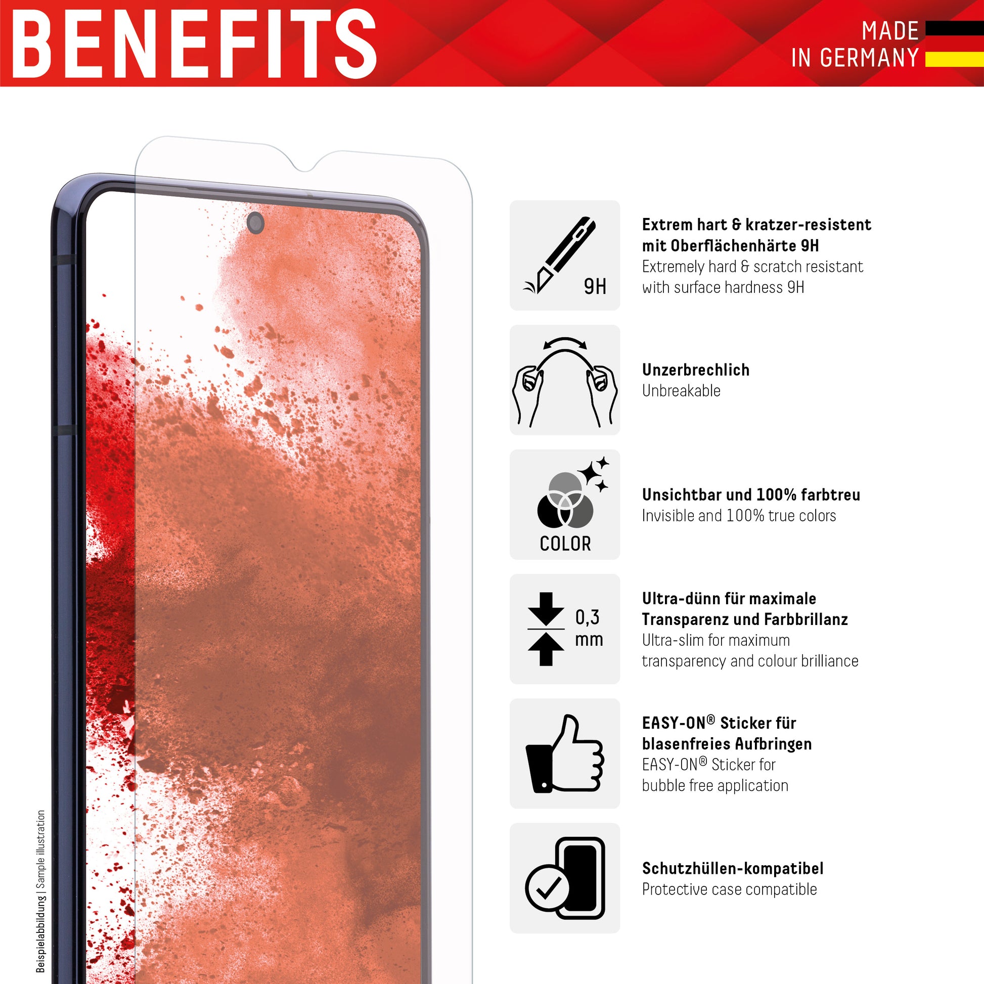Displex Displayschutz (Panzerglas), 9H – für Galaxy A23/A23 5G