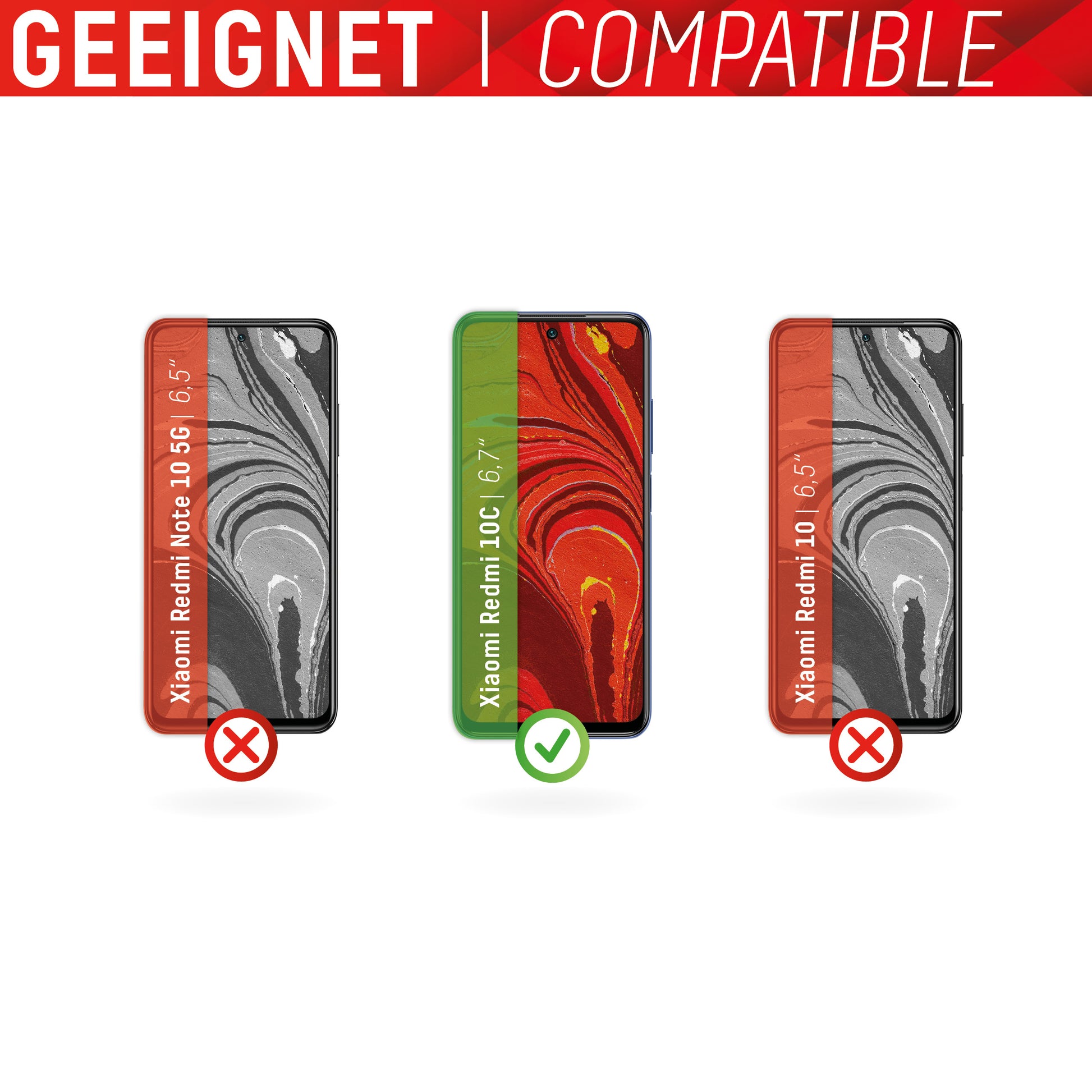 Displex Displayschutz (Panzerglas), 9H – für Redmi 10C