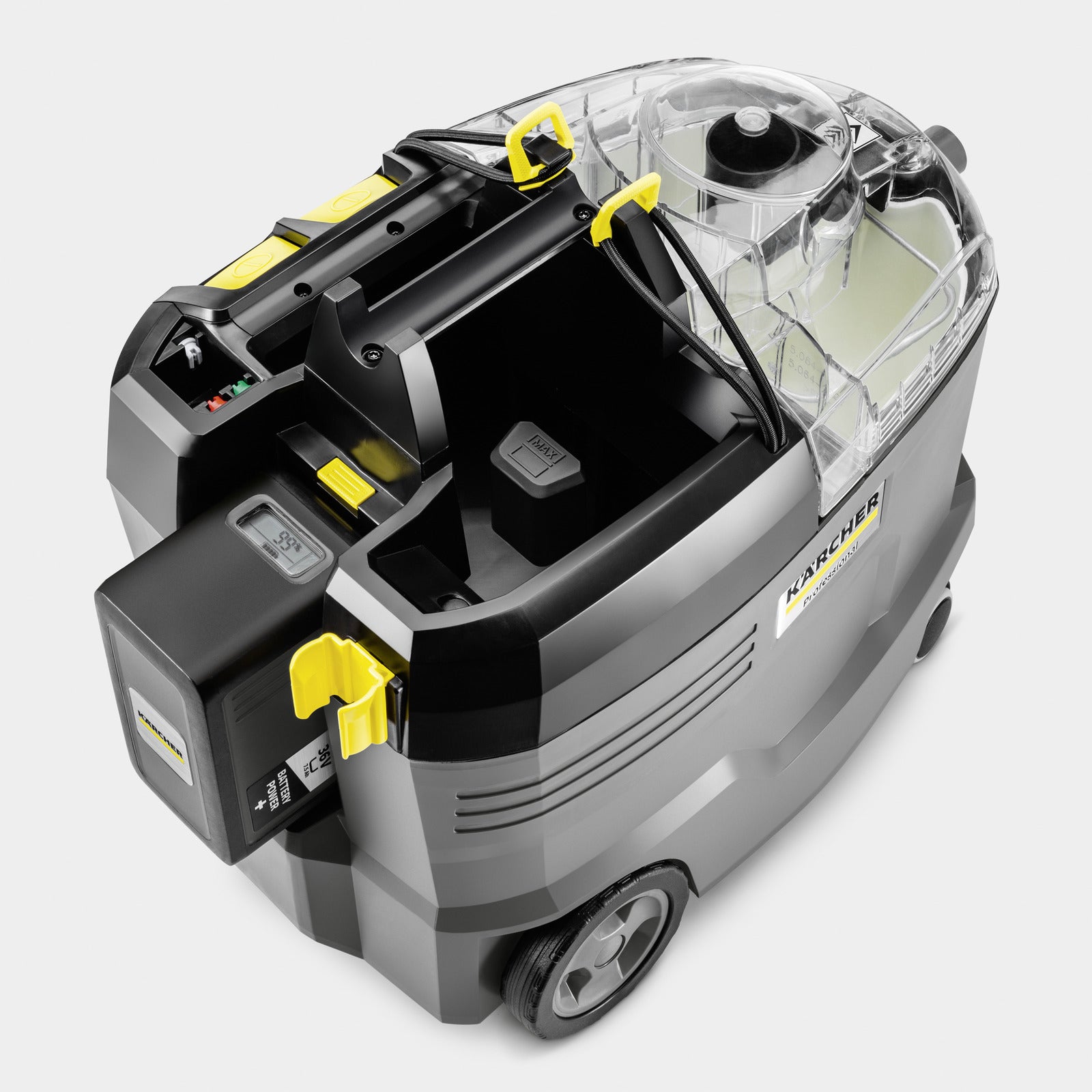 Kärcher Akku-Sprühextraktionsgerät Puzzi 9/1 Bp – 7 l, Akkubetrieb, Schlauch 2,5 m, 100-240 V