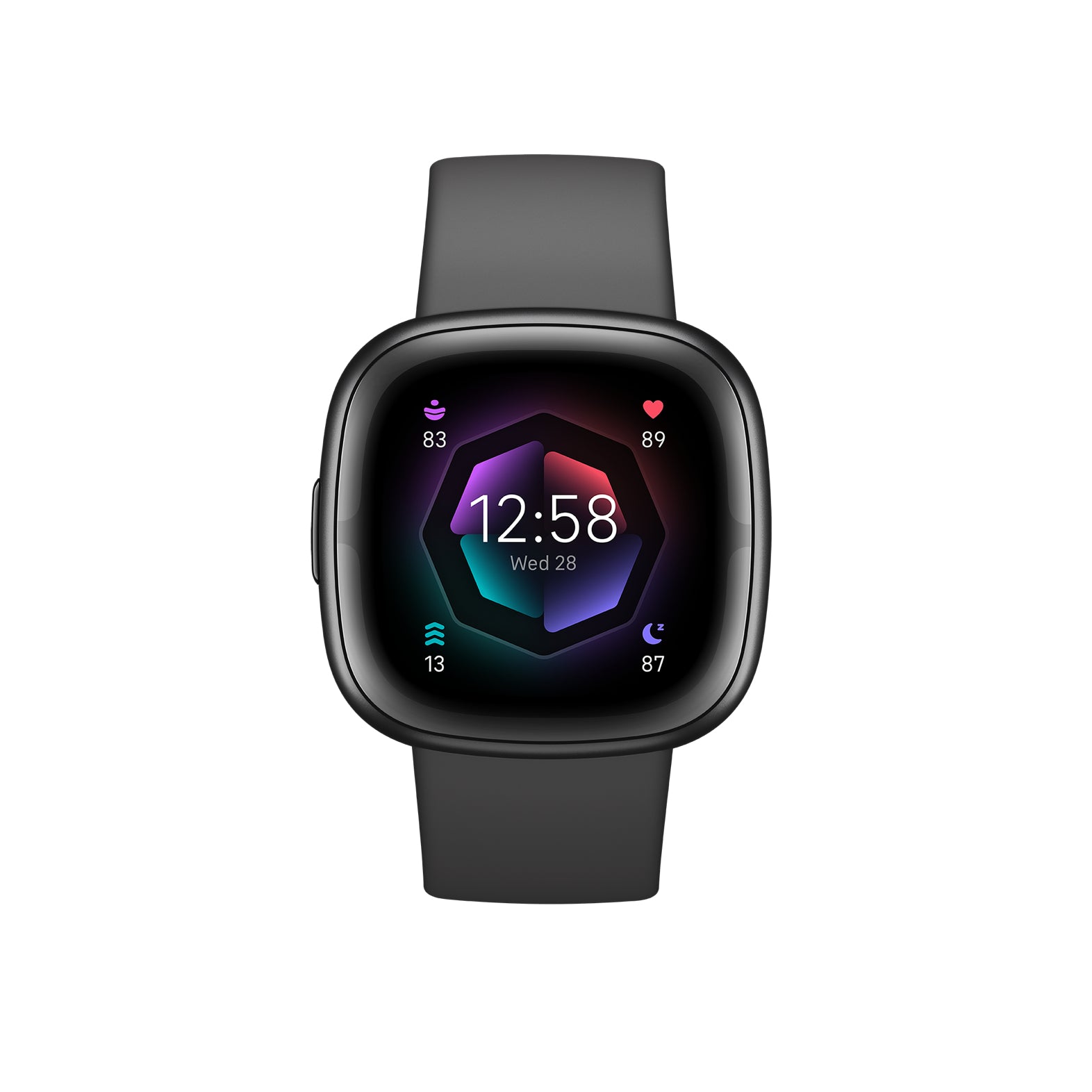 Fitbit Sense 2 – Smartwatch – 40,5 mm, GPS, Bluetooth, NFC, Corning Gorilla Glass 3, 50 m, Schwarz