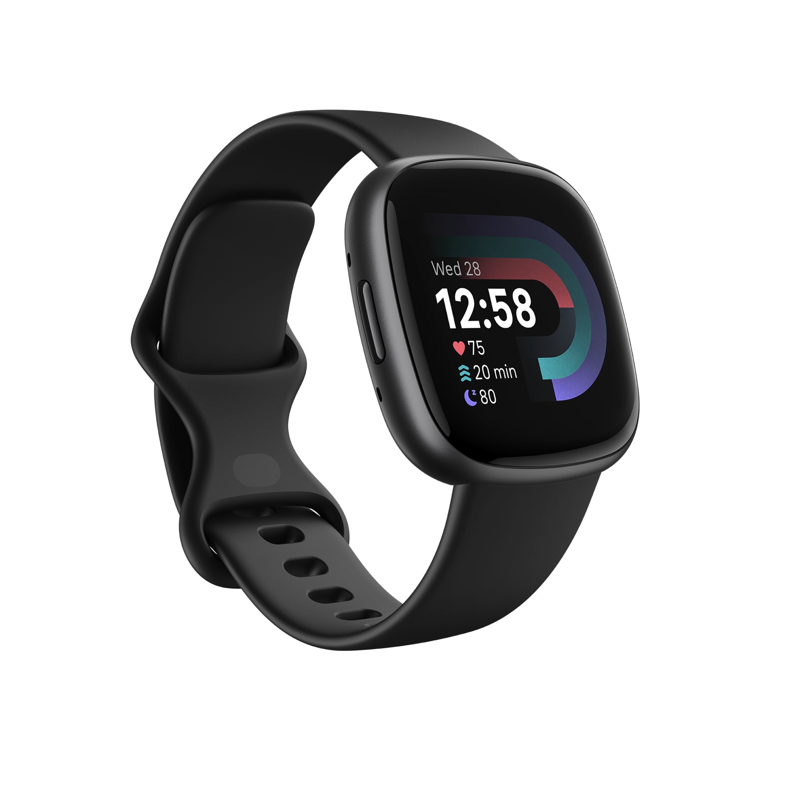 Fitbit Versa 4 – GPS-Smartwatch – 40,5 mm, GPS, Bluetooth, 50 m, Schwarz, Sportarmband