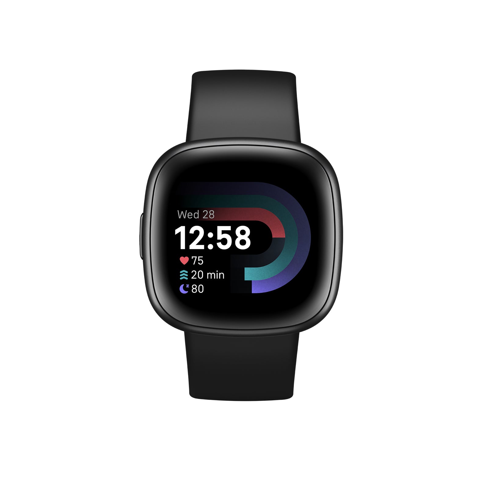 Fitbit Versa 4 – GPS-Smartwatch – 40,5 mm, GPS, Bluetooth, 50 m, Schwarz, Sportarmband
