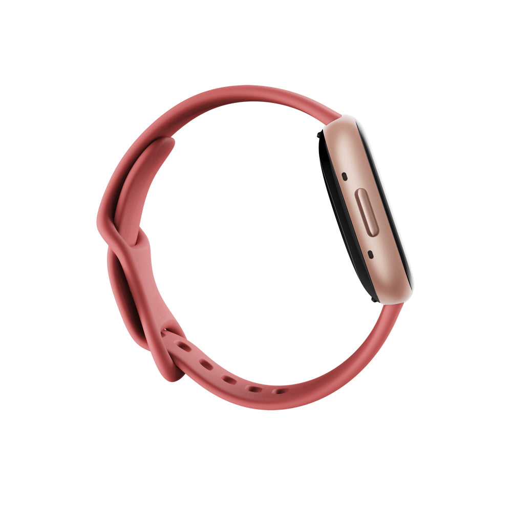 Fitbit Versa 4 – Smartwatch – 40,5 mm, GPS, Corning Gorilla Glass 3, 50 m, Sandrosa/Kupferrosé, Sportarmband