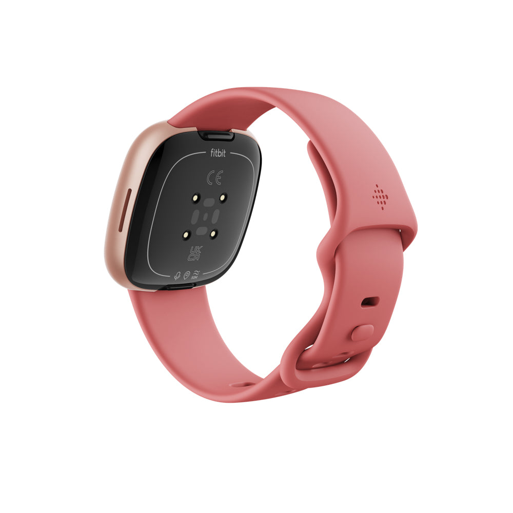 Fitbit Versa 4 – Smartwatch – 40,5 mm, GPS, Corning Gorilla Glass 3, 50 m, Sandrosa/Kupferrosé, Sportarmband