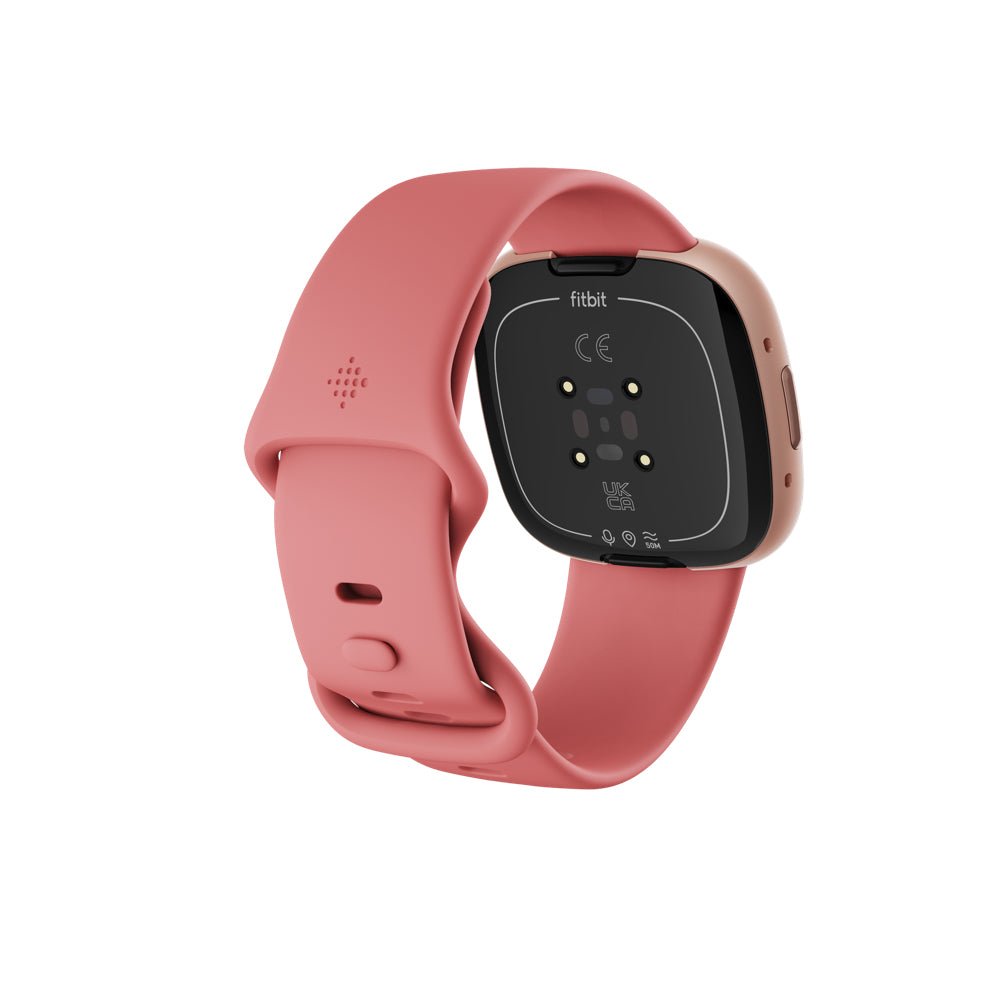 Fitbit Versa 4 – Smartwatch – 40,5 mm, GPS, Corning Gorilla Glass 3, 50 m, Sandrosa/Kupferrosé, Sportarmband