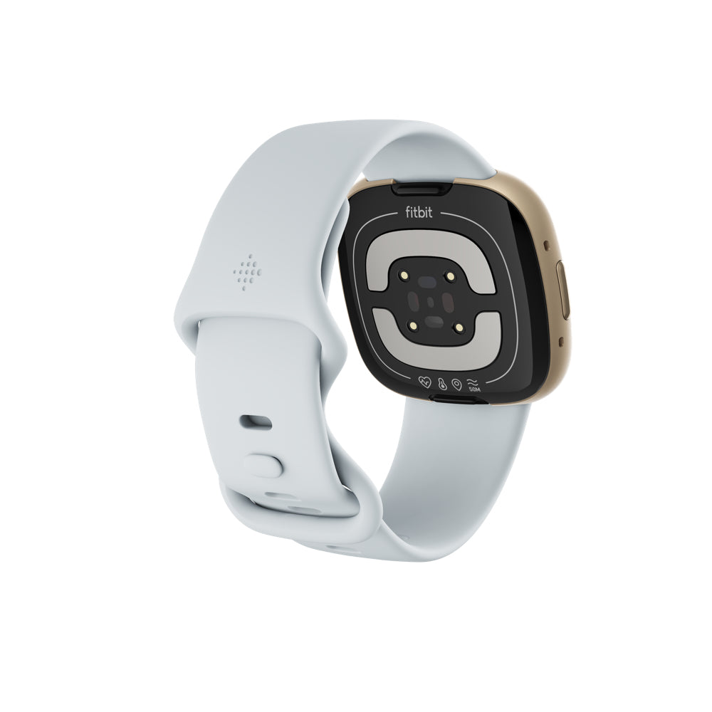 Fitbit Sense 2 – Smartwatch – 40,5 mm, GPS, Bluetooth, NFC, Corning Gorilla Glass 3, 50 m, Nebelblau/Soft Gold