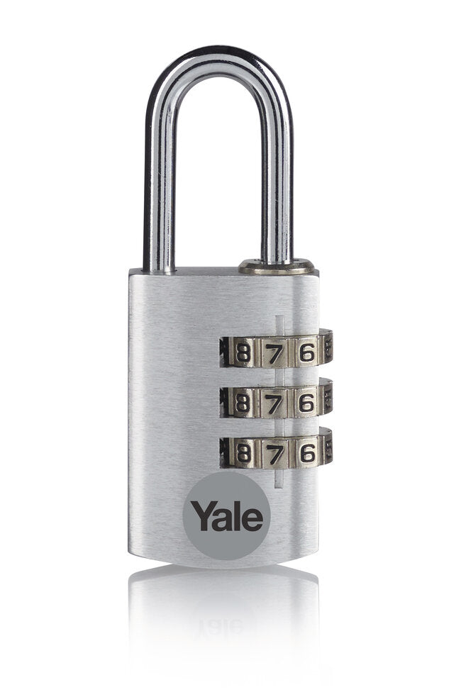 Yale YE3CB Kombinationsschloss – 3-stellig, Aluminium, Innen, Silber
